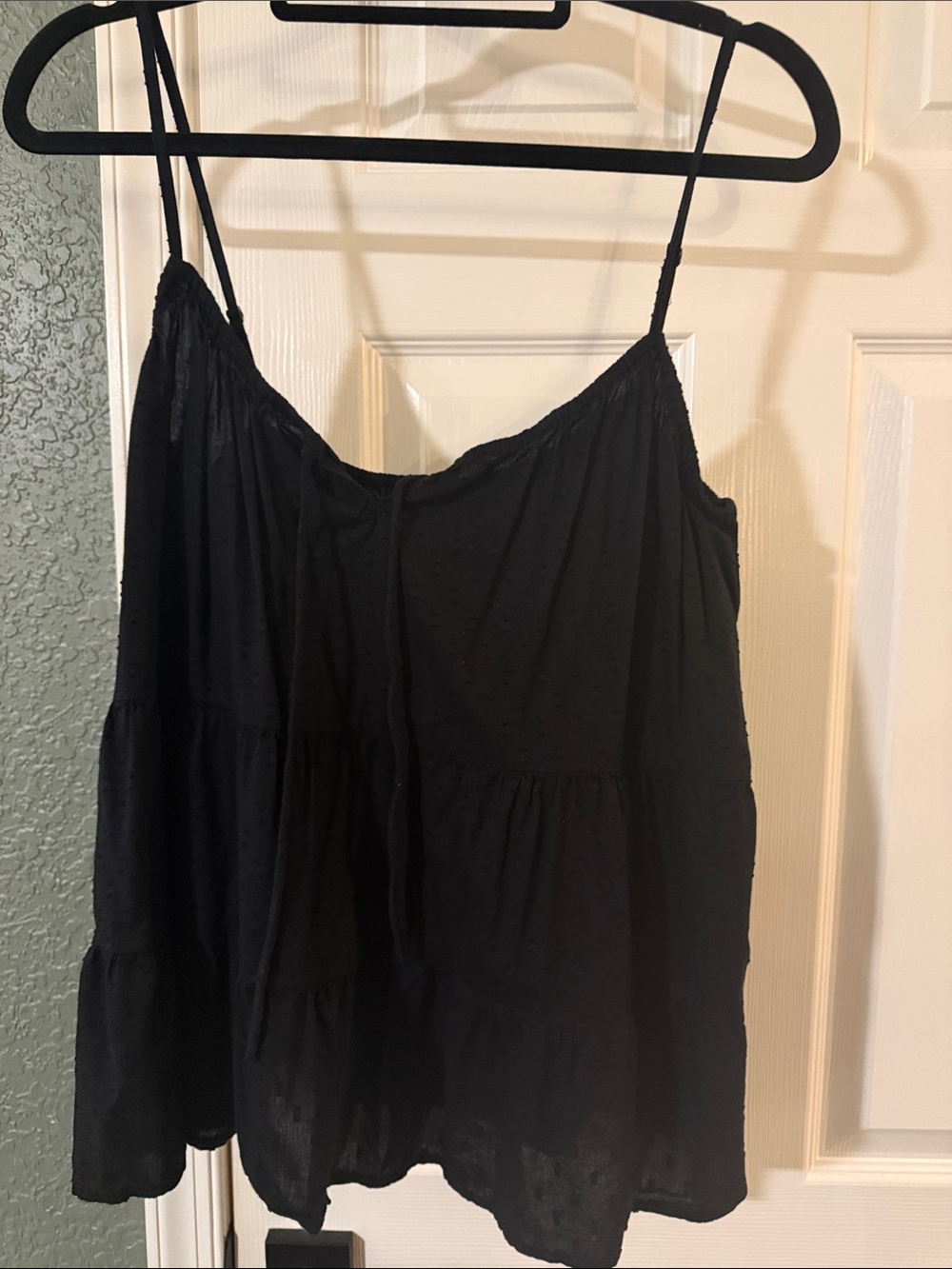 Old Navy Black Spaghetti Strap Tiered Camisole